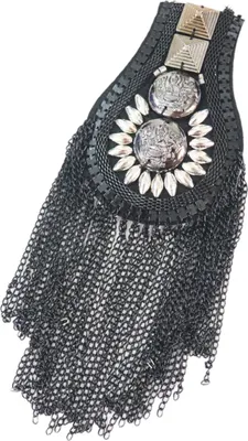 Produktbild von Schulter-Brosche, Quasten, Punk-Schmuck, leicht, verschleißfest, Brosche, Anstecknadel, Kleidung, Dekoration-Schwarz