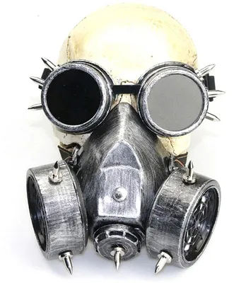 Immagine prodotto di Maschera antigas e occhiali con borchie d'argento