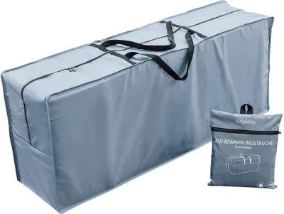 Produktbild von Chefarone Schutzhülle für Auflagen (125 x 50 x 32 cm) - Wasserabweisende Gartenpolster Aufbewahrung Tasche mit Tragegriff - 250D Polyester - inklusive Aufbewahrungsbeutel