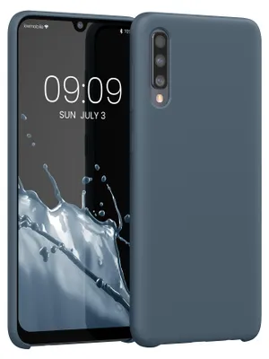 Produktbild von kwmobile Handyhülle für Samsung Galaxy A50 Hülle - Case Silikon - Kabelloses Laden - Schutzhülle Cover in Dunkler Schiefer