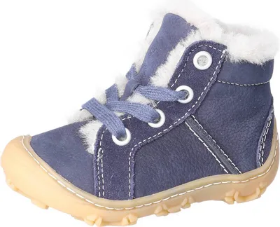Produktbild von RICOSTA Hohe Boots ELIA von PEPINO für kleine Abenteurer Winterschuhe Schnürer Lammfellfutter Jungen Mädchen uni see blau Größe 26