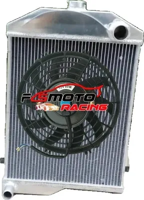 Image de Radiateur en aluminium avec ventilateur, capacité de refroidissement améliorée, ajustement précis pour les voitures classiques