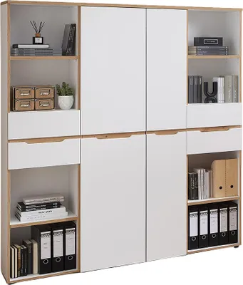 Produktbild von Aktenschrank Set 3-teilig MANRESA-36-WHITE in weiß