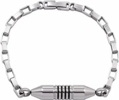 Image de Bracelet Luxe As 20 cm avec Ashanger pour les cendres, les cheveux ou le parfum - Bijoux commémoratifs en acier inoxydable, y compris le crochet pour les cendres et le sac de rangement
