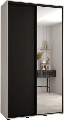 Produktbild von MEBLE KRYSPOL Davos 3 Schrank, zwei Türen - 235,2x140x60 cm - Weiß Schwarz Schwarz