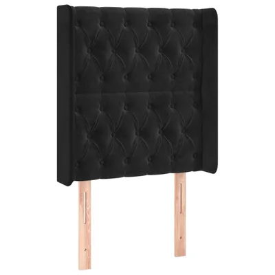 Produktbild von vidaXL Kopfteil mit Ohren Schwarz 83x16x118/128 cm Samt