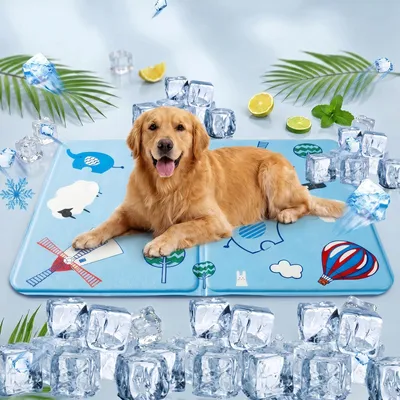 Kühlmatte für Hunde, blau, 50x60 cm, selbstkühlend