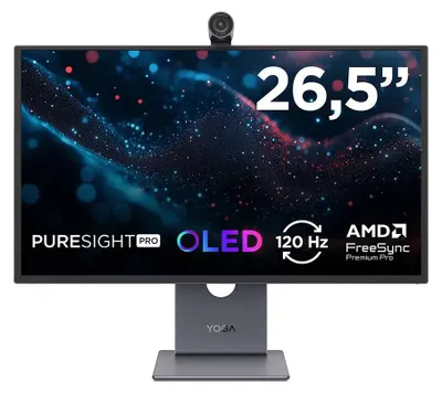 Immagine prodotto di Monitor LENOVO Y. PRO 27UD-10 67E5RAC2EU 0,152 mm, 178°/178°, QD-OLED, 26,5 ", 67,3 cm, 3840x2160, 120,00 Hz, 0,03 ms, HDMI, DisplayPort, USB-C, ECLIPSE BLACK