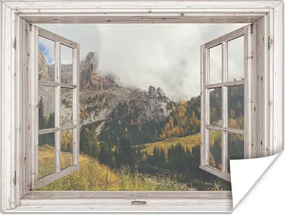 Produktbild von MuchoWow® Poster Aussicht - Berg - Herbst 120x90 cm - Wandbild
