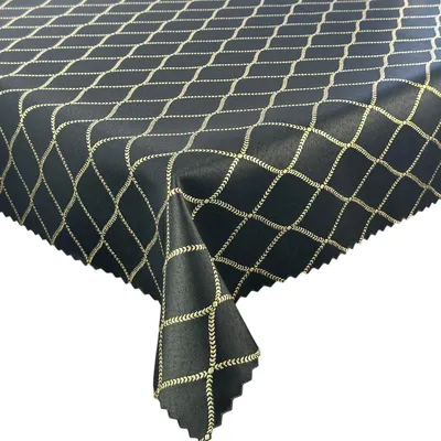 Zdjęcie produktu dla Dwustronny plamoodporny obrus czarno-złoty 80x80 cm