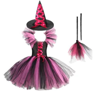 Image de Costume de sorcière pour filles, avec jupe et chapeau