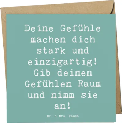 Produktbild von Mr. & Mrs. Panda Glückwunschkarte Spruch Emotionen ausdrücken - Meeresbrise - Geschenk, liebevoller Gruß, Einzigartigkeit, Vertrauem, Gefühle, Trost, emotionale Geschenke