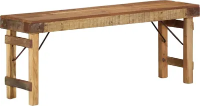 Zdjęcie produktu dla Ławka 110X35X46 Cm Z Litego Drewna Z Odzysku Lumarko!