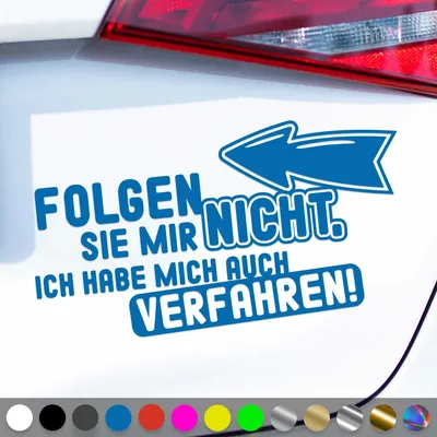 Produktbild von PantherPixel Folgen Aufkleber Sie Mir Nicht Habe Mich Verfahren Sticker Auto Geschenkidee Farbe Blau