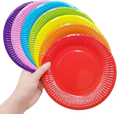 Produktbild von 70 Stück DIY bunte Pappteller - 18 cm runde Partyteller in Regenbogenfarben, für Geburtstage, Grillabende Picknick DIY Malerei