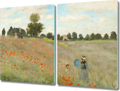 Produktbild von Coloray Schneidebrett Herdabdeckplatte 2x40x52 cm Kochplattenabdeckung Hackbrett Küchenbrett - Mohnblumen Monet