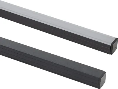 Produktbild von Aluminiumprofil Aufbau 12x12 mit für LED Streifen bis 8 mm Schwarz 2 m Halbtransparent