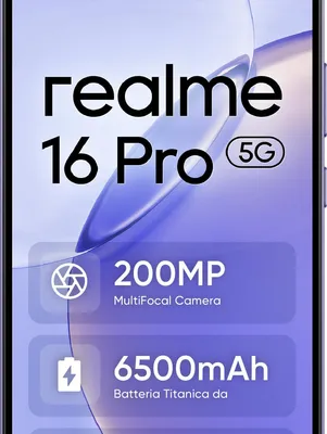 Immagine prodotto di Realme 16 Pro 5G 6.78" Dual SIM Android 16 USB Type-C 8 GB 512 GB 7000 mAh Purple
