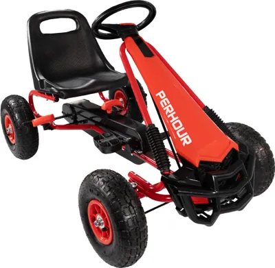Produktbild von Go Kart Tretfahrzeug rot mit Luftreifen, Kinderfahrzeug ab 3 Jahre