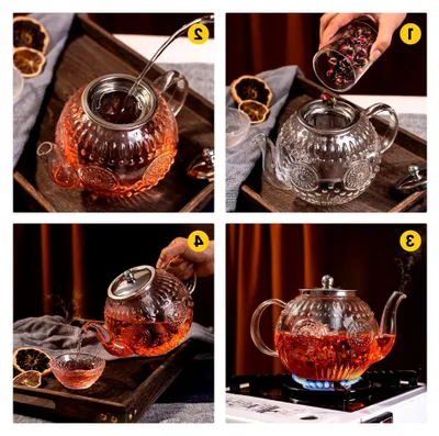 Produktbild von Teekanne aus Borosilikatglas mit Siebeinsatz, 1500 ml