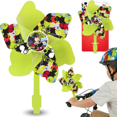 Produktbild von DISNEY Mickey Mouse Fahrrad-Windrad für den Lenker, buntes Windrad mit Halterung für Kinderroller