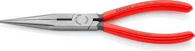 Produktbild von Knipex Flachrundzange DIN ISO 5745 Länge 200mm mit Schneide gerade poliert Kunststoff-Überzogen - 26 11 200 SB