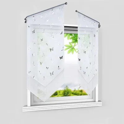 Zdjęcie produktu dla Nowoczesna zasłona „Motyl” – biała, 40 x 90 cm