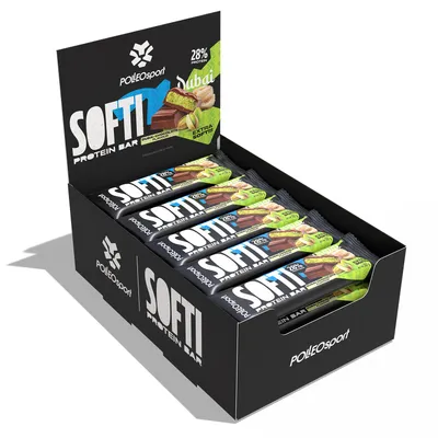 Produktbild von Polleo Softi Protein Bar, 20 x 50 g - Dubai Chocolate