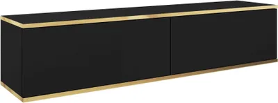 Produktbild von MOEBLO TV-Board Dayn RTV 135 – Lowboard Fernsehtisch TV Bank TV Tisch Fernseher Tisch TV Möbel, RTV-Schrank mit goldenen Einsätzen, hängend (BxHxT): 135x30x32 cm - Schwarz