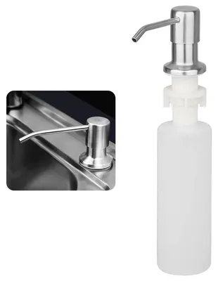 Image de Distributeur de savon noir pour évier, distributeur de savon intégré de 300 ml, distributeur de liquide vaisselle en acier inoxydable pour la cuisine, distributeur de liquide vaisselle, distributeur de savon pour évier