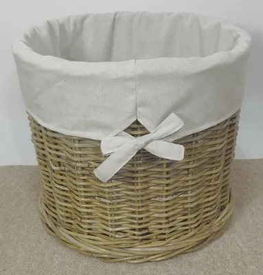 Produktbild von Rattani Kaminholzkorb Rattan Kaminkorb, Holzkorb mit Leinenfutter D 48 cm