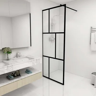 Immagine prodotto di vidaXL Schermo doccia per cabine doccia con vetro temperato nero 80x195 cm