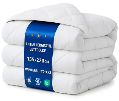 Produktbild von Bettdecke Winter 155x220 cm Microfaser weiß Steppdecke Quilt
