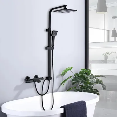 Produktbild von HOMELINE Duschsystem Thermostat Duschset Verschiedene Strahlarten Duschgarnitur Verbrühungsschutz Ventil Duschhalterung Brausethermostat  Duscharmatur