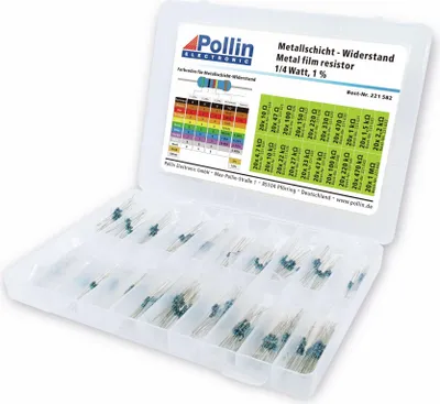 Produktbild von Widerstands Sortiment Metallschicht 400 Stk., 0,25 W, 1%