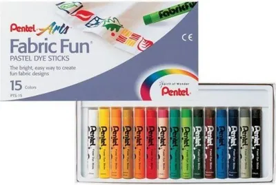 Obrázok produktu pre Textilné pastelky, rôzne farby, 15 kusov/ 1 krabica