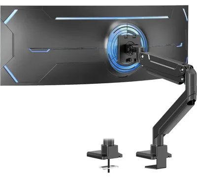 Obrázek produktu pro Držák monitoru pro monitory o velikosti 17-49 palců, s nosností až 20 kg, vyrobený z hliníku, kompatibilní s VESA 75/100 mm, s plynovou pružinou, černý