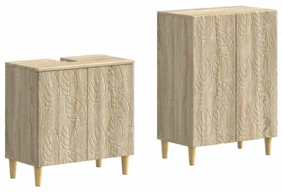 Produktbild von 2-teiliges Badezimmer Schrank Set DELFT Sonoma-Eiche