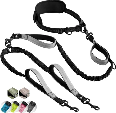 Produktbild von Zweihundehalsband, handsfree, gewattet, reflektierend, für zwei Hunde