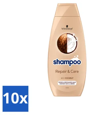 Immagine prodotto di 10 flaconi di shampoo Schwarzkopf Repair & Care per capelli danneggiati - 400 ml - confezione  - 10 pezzi