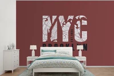Produktbild von MuchoWow® Fototapete für Wohnzimmer oder Schlafzimmer Wandtapete Vinyl Motivtapete New York - NYC - Brooklyn - 390x260 cm - Papiertapete