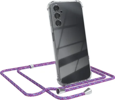 Produktbild von EAZY CASE Handykette kompatibel mit Samsung Galaxy A14 5G, Handyhülle mit Umhängeband, Handykordel, Schutzhülle Clear, Band in Bunt