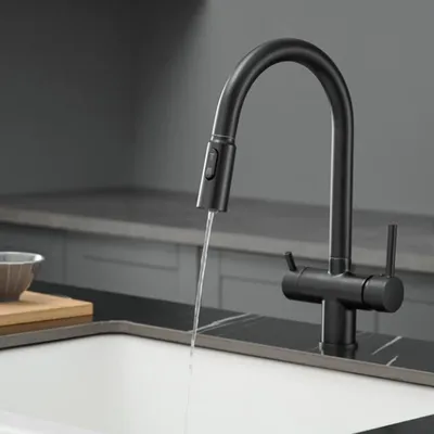 Image de Robinetterie de cuisine à 3 voies avec douchette extractible