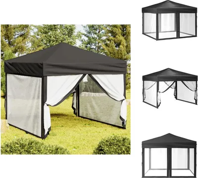 Obrázok produktu pre vidaXL Párty stan skladací s bočnými stenami antracitový 3x3 m - Pavilóny a párty stany