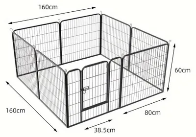 Obrázek produktu pro Klec pro psy - Klec pro štěňata - Venkovní výběh pro psy - Klec pro králíky - Venkovní výběh pro kočky - 8 panelů s dveřmi - Robustní kovová konstrukce
