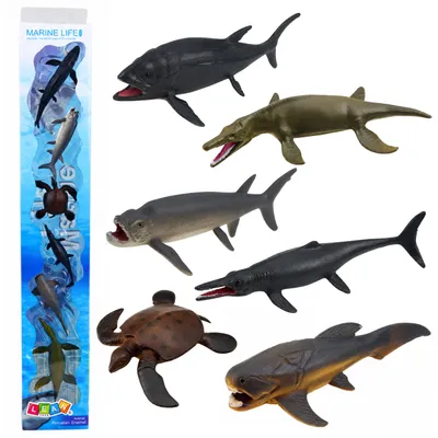 Productafbeelding van Set minifiguren prehistorische zeedieren 6-9 cm 6 stuks
