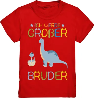 Produktbild von Dinosaurier Großer Bruder Dino T-Shirt – Red / 110/116 (5-6)