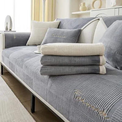 Produktbild von kogxscej Couch Überzug,Sofa Überzug 1/2/3/4 Sitzer L Form Sofa Cover Sofa-Schutzhülle Ecksofa,2024 Neue Universelle rutschfeste Sofa Überwurf,Solide Strukturierte Sofa Überzug für Wohnzimmer