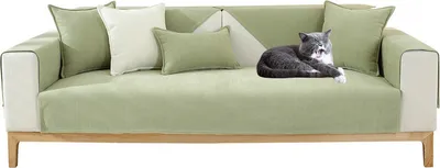 Produktbild von （90*180cm，Hellgrün）Chenille Sofakissenbezug Rutschfester Sofabezug Fischgrätmuster SofaSchutzhülle Gesteppte Möbelbezüge für Ecksofa Schlafzimmerteppich Bodenpolster Fensterbankmatte