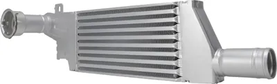 Productafbeelding van Luchtkoeler met geperforeerde koelribben, aluminium, 277 x 127 mm, HELLA, geschikt voor o.a. OPEL COMBO